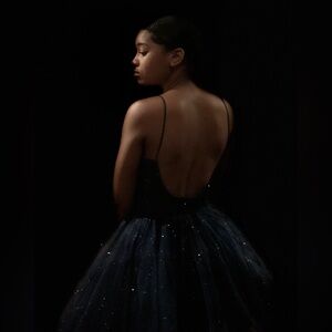 Glamour by Terani couture, navy sparkly cocktail dress size 6